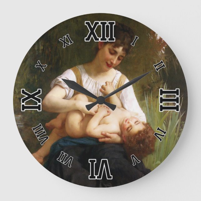 Adolphus Child And Teen by William Bouguereau Large Clock (Front)