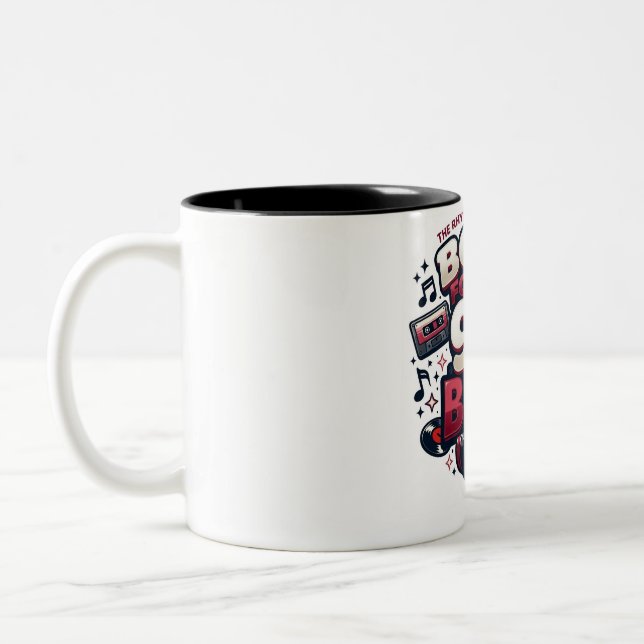 ADOM 90's Beat Women's Long-Sleeve Tee Two-Tone Coffee Mug (Left)