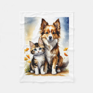 ADOM Best Friends Puppy and Kitten Blanket