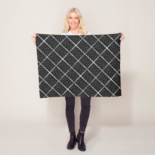 ADOM Black Grid Diamond Blanket (In Situ)