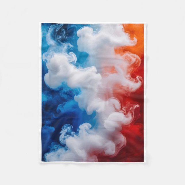 ADOM Blue & Orange Smoke Art Blanket (Front)