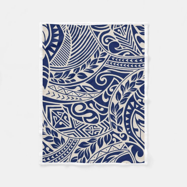 ADOM Blue Tribal Polynesian Blanket (Front)