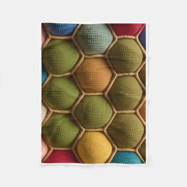 ADOM Colourful Honeycomb Knit Throw Blanket (Front)
