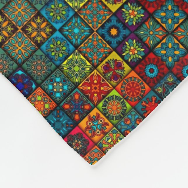 ADOM Colourful Mosaic Tile Blanket (Corner)
