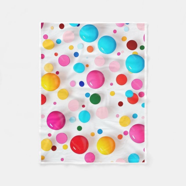 ADOM Colourful Polka Dots Throw Blanket (Front)