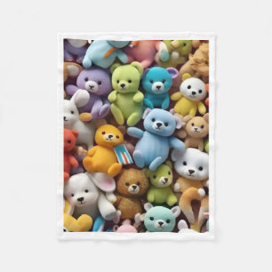 ADOM Colourful Teddy Bears Pile Blanket