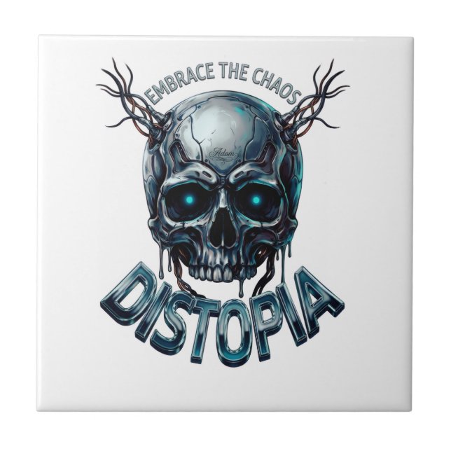ADOM "Embrace the Chaos" Women's Tee Ceramic Tile (Front)