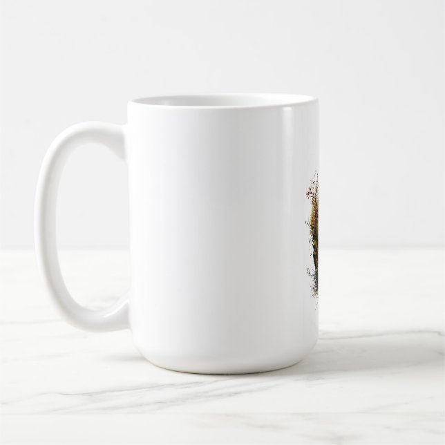 ADOM "Enchanted Feather" Men's Graphic Tee Coffee Mug (Left)