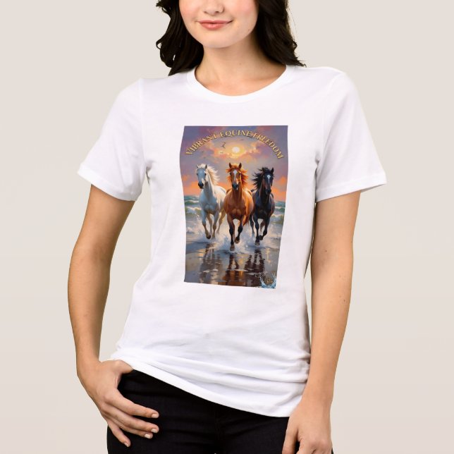 ADOM "Galloping Horses" Women's Graphic Tee (Front)