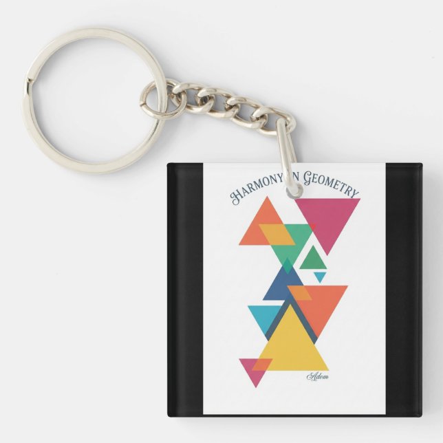 ADOM Geometric Art Long-Sleeve Tee Key Ring (Front)