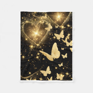 ADOM Golden Butterflies & Hearts Blanket
