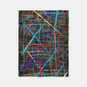ADOM Neon Lines Abstract Throw Blanket