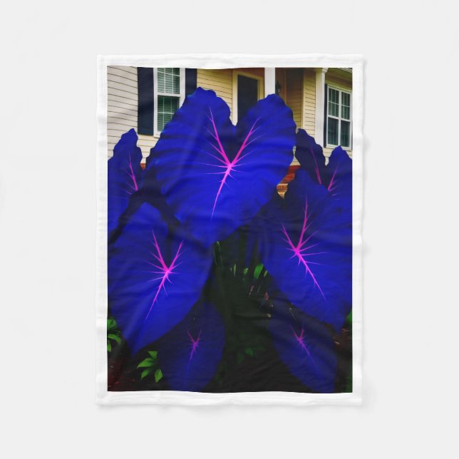 ADOM Neon Purple Leaf Glow Blanket (Front)