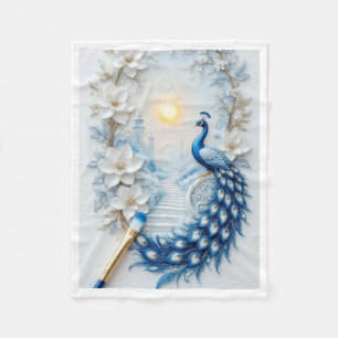 ADOM Painted Peacock White Blanket