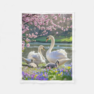 ADOM Peaceful Swan Family Blanket