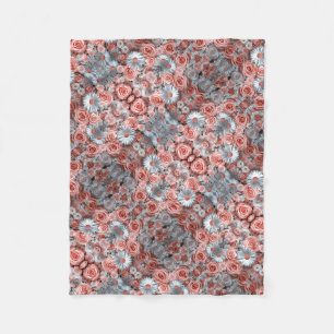ADOM Pink Floral Mosaic Blanket