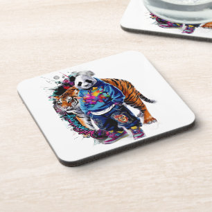 ADOM Premium Artistic Panda & Tiger Graphic Notebo Coaster