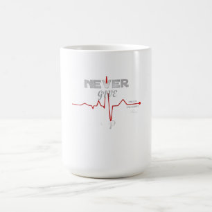 ADOM Premium "Never Give Up" Graphic Women's Long  Coffee Mug