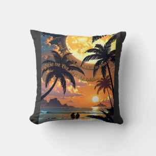 ADOM Premium Tropical Sunset Graphic Women's Tee Cushion