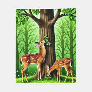 ADOM Premium Woodland Fawn Nursery Decor Fleece Blanket