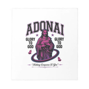 Adonai Glory to God Vintage Christian Vector Desig Notepad