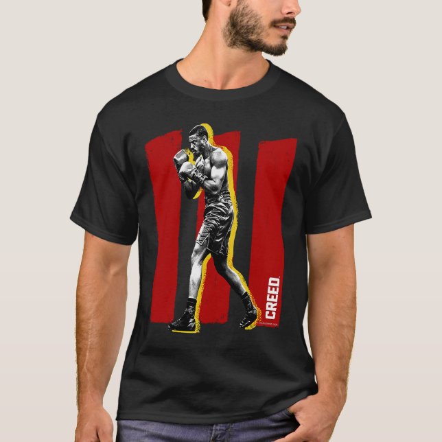 Adonis Creed pose on brush stroked III red T-Shirt (Front)