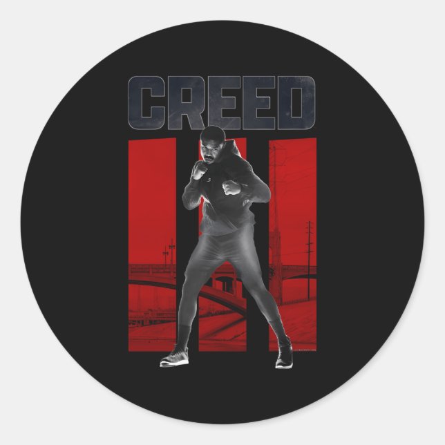 Adonis Creed Pose With Iii Red Classic Round Sticker (Front)