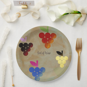 Adonis God of Wine Paper Plate