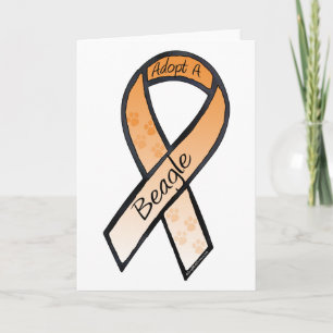 Adopt a Beagle Orange Awareness Ribbon Card