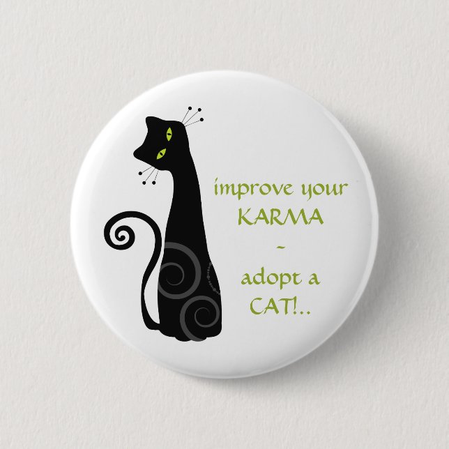 Adopt a Cat 6 Cm Round Badge (Front)