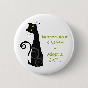Adopt a Cat 6 Cm Round Badge