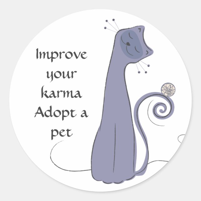 Adopt a Cat Classic Round Sticker (Front)