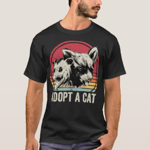 Adopt A Cat Funny Possum And Racoon T-Shirt
