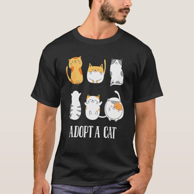 Adopt A Cat Happy Foster Adopt Kitten Adoption Res T-Shirt (Front)