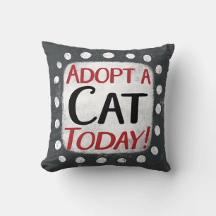 Adopt A Cat Today Throw Pillow