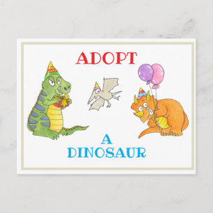 Adopt a Dinosaur Card Sign and Certificate 