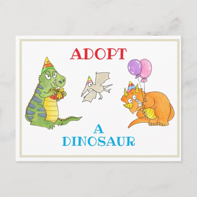 Adopt a Dinosaur Card Sign and Certificate  (Front)