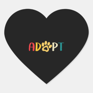 Adopt A Dog Or A Cat - Rescue An Animal With Love Heart Sticker