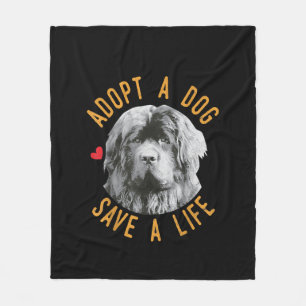 Adopt A Dog Save A Life Rescue Newfoundland Fleece Blanket
