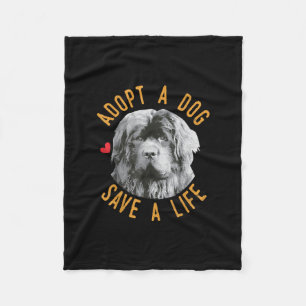 Adopt A Dog Save A Life Rescue Newfoundland Fleece Blanket