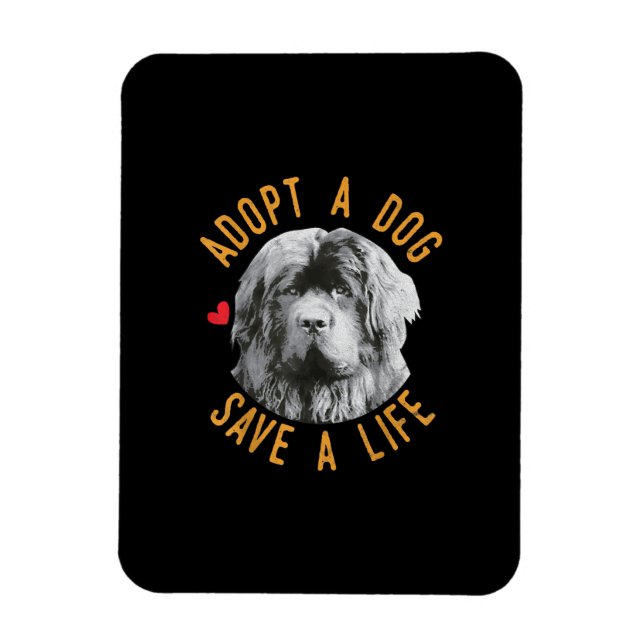 Adopt A Dog Save A Life Rescue Newfoundland Magnet (Vertical)