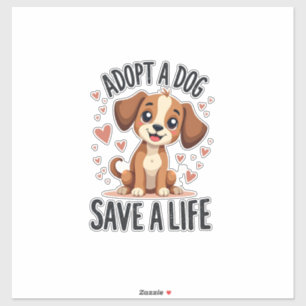 Adopt A Dog Save A Life Vintage Cute Puppy Rescue 