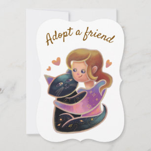 Adopt a friend cat thank you card