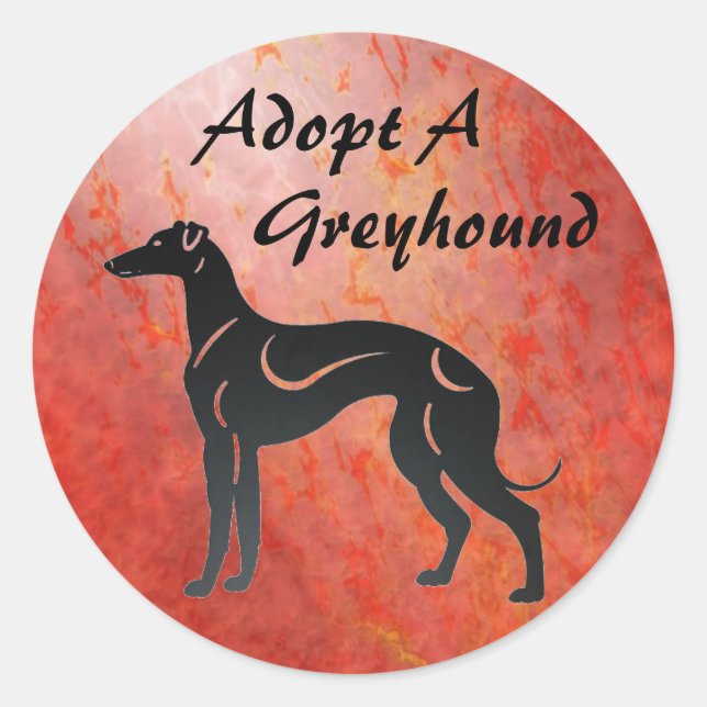 Adopt a Greyhound Dog Classic Round Sticker (Front)