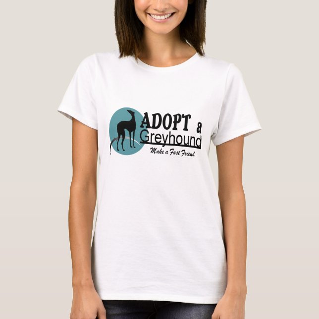 Adopt a Greyhound Dog Logo T-Shirt (Front)