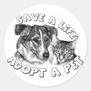 Adopt a Pet Classic Round Sticker