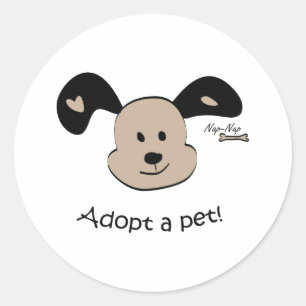 Adopt a pet classic round sticker