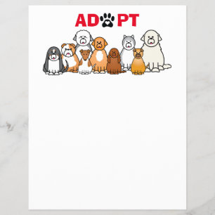 Adopt a pet text with illustrated animals flyer