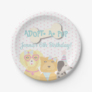 Adopt a Pup Dog Party Paper Plate