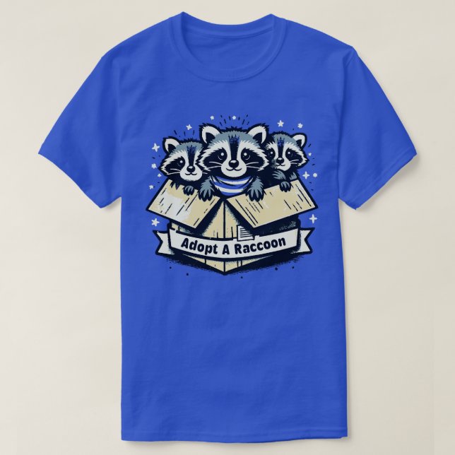 Adopt A Racoon Cute Kawaii Style T-Shirt (Design Front)